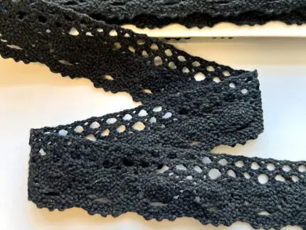 Koronka bawełniana 33mm CZARNA (C136)