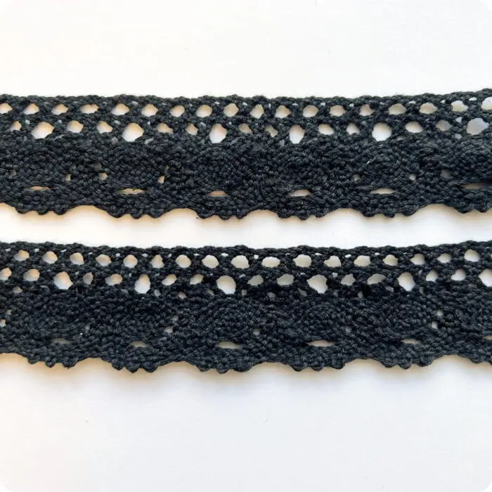 Koronka bawełniana 33mm CZARNA (C136)