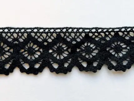 Koronka bawełniana 37mm CZARNA (S09)