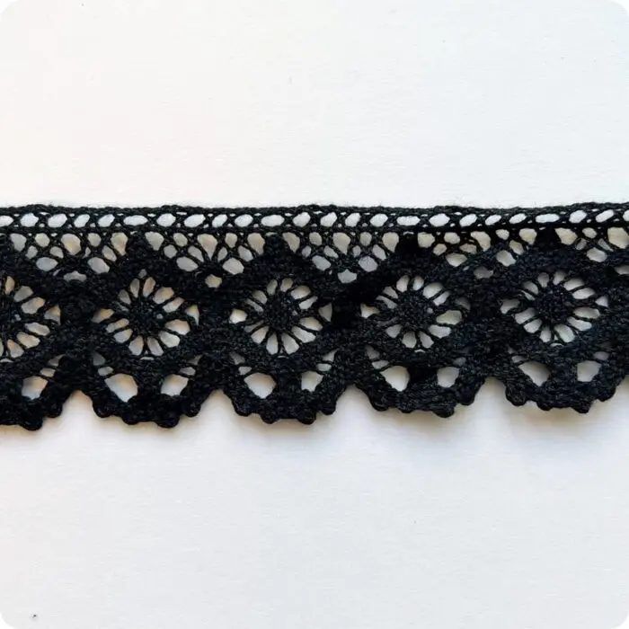 Koronka bawełniana 37mm CZARNA (S09)