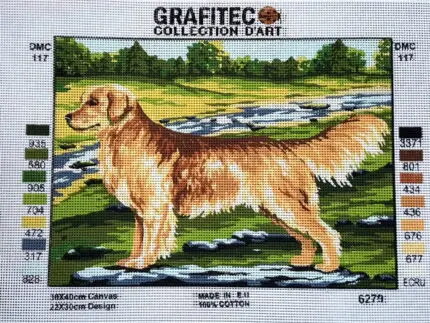 Kanwa z nadrukiem GOLDEN RETRIEVER (6279)