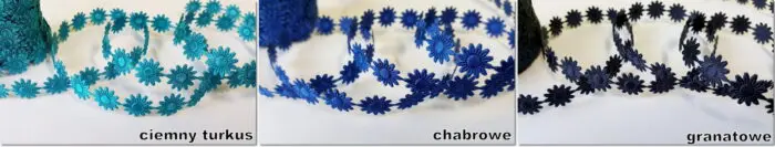 TAŚMA, KWIATKI ATŁASOWE MARGARETKI