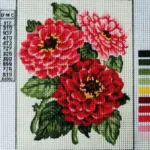 Kanwa z nadrukiem KWIATY (3046)