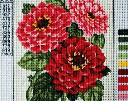 Kanwa z nadrukiem KWIATY (3046)