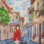 Kanwa z nadrukiem SPACER W DESZCZU (6288)