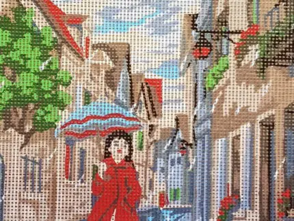 Kanwa z nadrukiem SPACER W DESZCZU (6288)