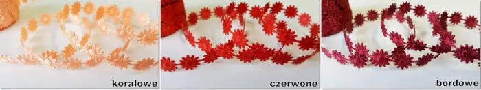 TAŚMA, KWIATKI ATŁASOWE MARGARETKI