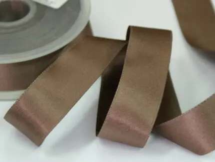 WSTĄŻKA SATYNOWA 25 mm DWUSTRONNA - BRĄZOWA