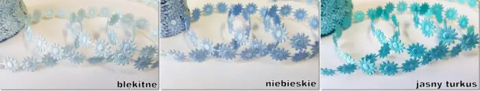 TAŚMA, KWIATKI ATŁASOWE MARGARETKI