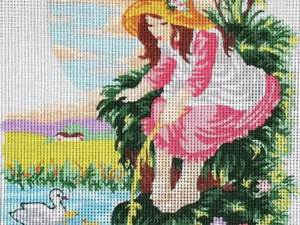 Kanwa z nadrukiem DZIEWCZYNKA (6287)