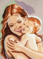 Kanwa z nadrukiem MATKA Z DZIECKIEM (6217)