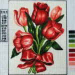 Kanwa z nadrukiem TULIPANY (3045)