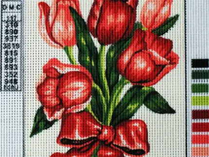 Kanwa z nadrukiem TULIPANY (3045)