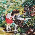 Kanwa z nadrukiem DZIEWCZYNKA (6290)