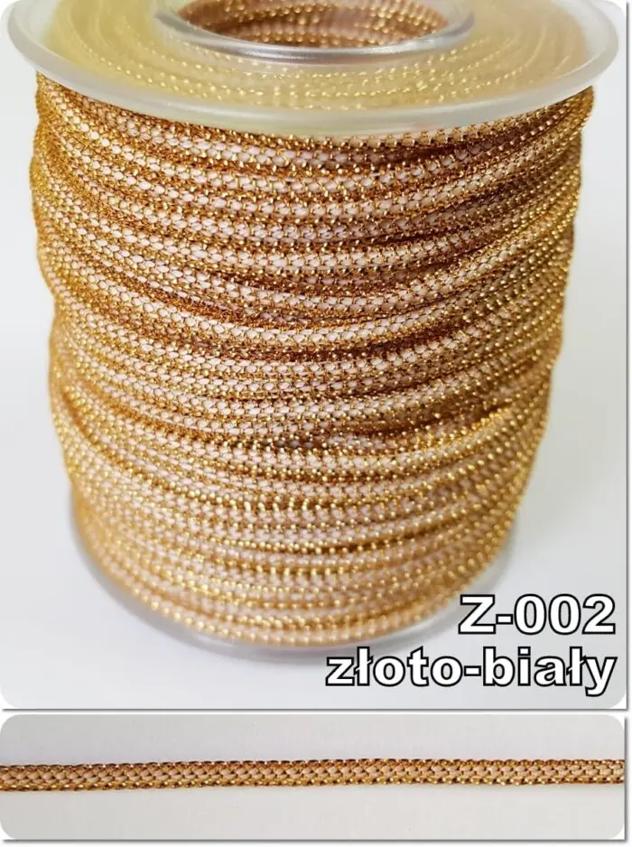 Sznurek metalizowany PERLA 3mm/ rolka 25m