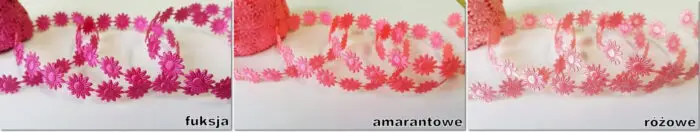 TAŚMA, KWIATKI ATŁASOWE MARGARETKI