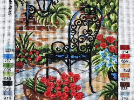 Kanwa z nadrukiem OGRÓD KWIATOWY (6292)