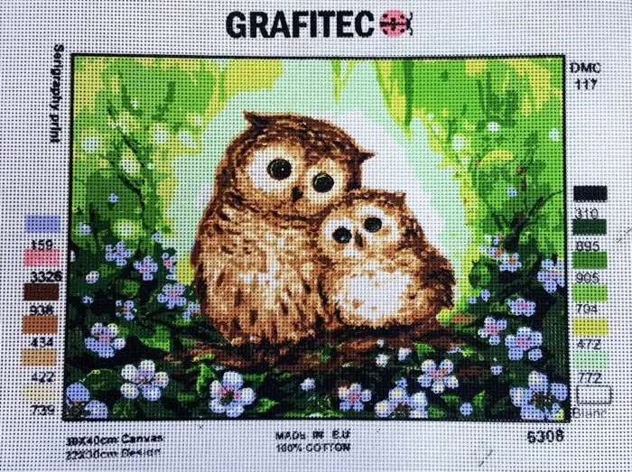 Kanwa z nadrukiem SOWY (6308)