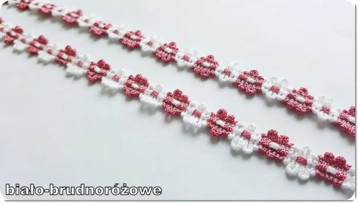 TAŚMA OZDOBNA KWIATKI Z DZIANINY 11 mm RÓŻNE KOLORY