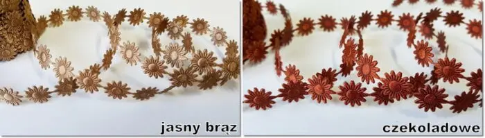 TAŚMA, KWIATKI ATŁASOWE MARGARETKI