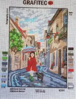 Kanwa z nadrukiem SPACER W DESZCZU (6288)