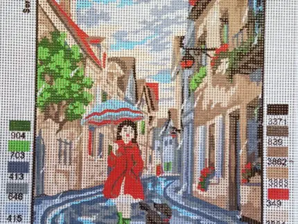 Kanwa z nadrukiem SPACER W DESZCZU (6288)