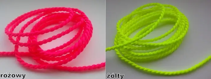 SZNUREK skręcany 4mm NEONOWY - 1m