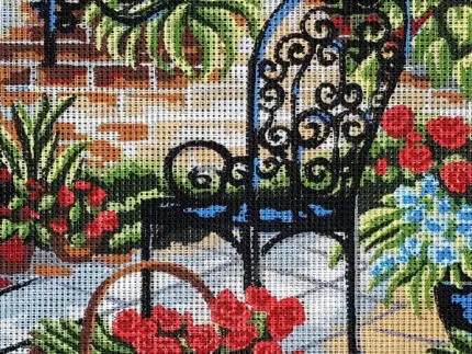 Kanwa z nadrukiem OGRÓD KWIATOWY (6292)