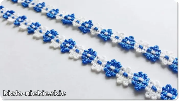 TAŚMA OZDOBNA KWIATKI Z DZIANINY 11 mm RÓŻNE KOLORY