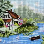 Kanwa z nadrukiem KRAJOBRAZ (6295)