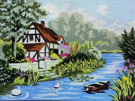 Kanwa z nadrukiem KRAJOBRAZ (6295)