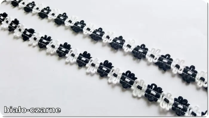 TAŚMA OZDOBNA KWIATKI Z DZIANINY 11 mm RÓŻNE KOLORY