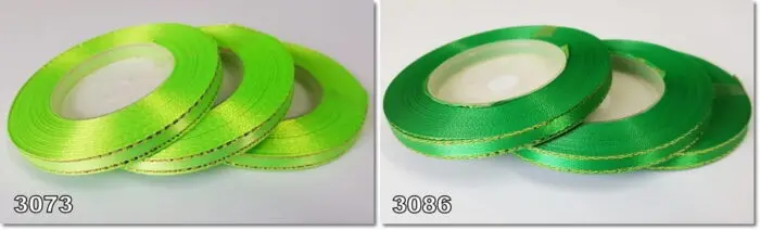 Wstążka SATYNOWA ze ZŁOTYM BRZEGIEM 6mm NA METRY