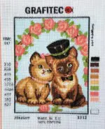 Kanwa z nadrukiem KOTKI (3312)