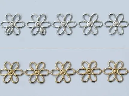 APLIKACJE NA TAŚMIE KWIATKI (SREBRNE LUB ZŁOTE) wz 83