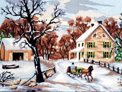 Kanwa z nadrukiem ZIMA (6189)