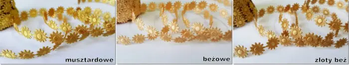 TAŚMA, KWIATKI ATŁASOWE MARGARETKI