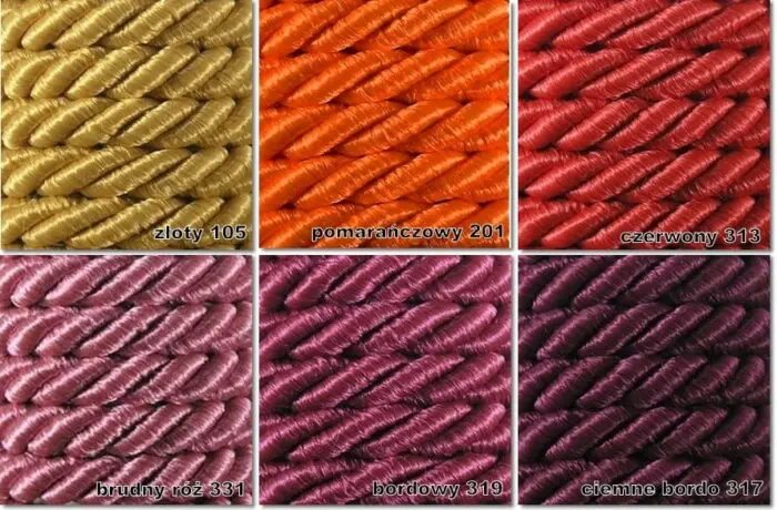 Sznurek ozdobny SKRĘCANY 7mm na metry