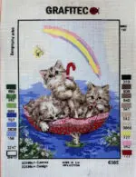 Kanwa z nadrukiem KOTKI (6305)