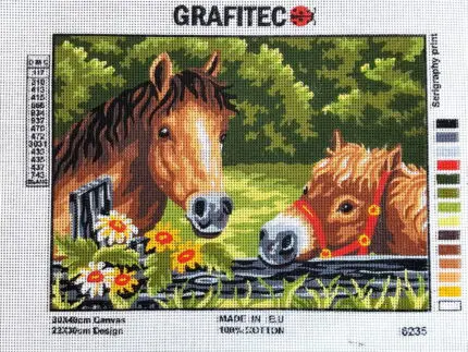 Kanwa z nadrukiem KONIE (6235)