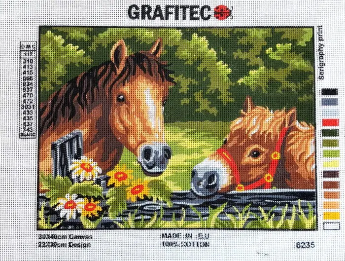 Kanwa z nadrukiem KONIE (6235)