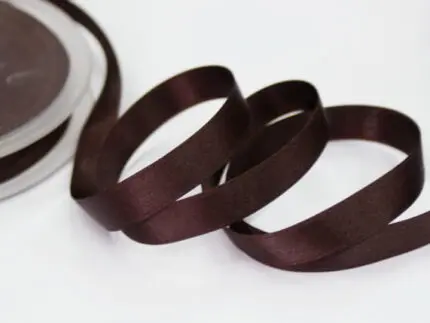 WSTĄŻKA SATYNOWA 12 mm DWUSTRONNA - CIEMNY BRĄZ