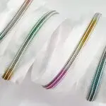 ZAMEK, TAŚMA SUWAKOWA TĘCZOWA BIAŁA 5 mm + 1 suwak