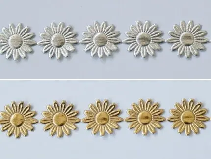 APLIKACJE NA TAŚMIE KWIATKI (SREBRNE LUB ZŁOTE) wz 47