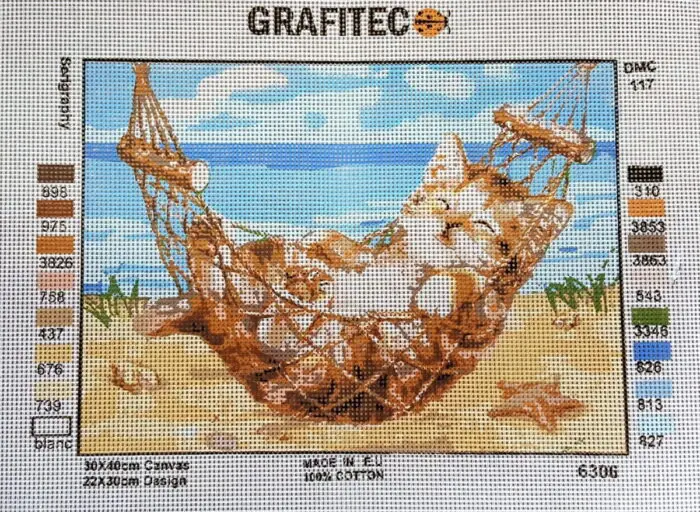 Kanwa z nadrukiem KOCIE WAKACJE (6306)