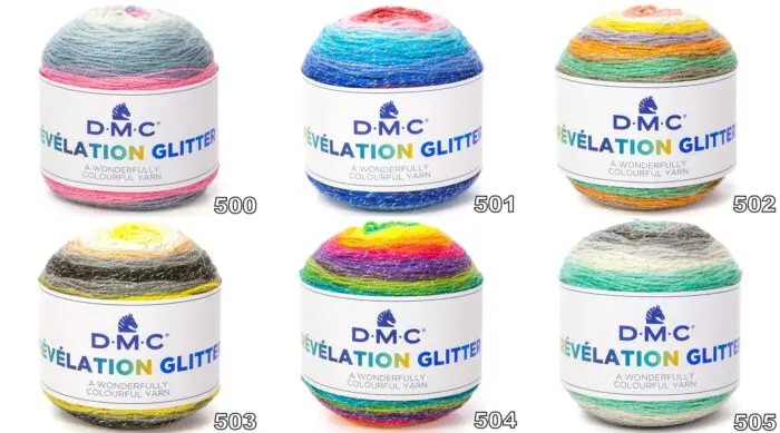 Włóczka DMC REVELATION GLITTER 150g/520m - akryl + wełna + nitka metalizowana