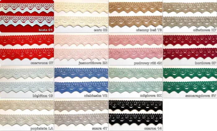 KORONKA POLIESTROWA 37 mm (D707) RÓŻNE KOLORY