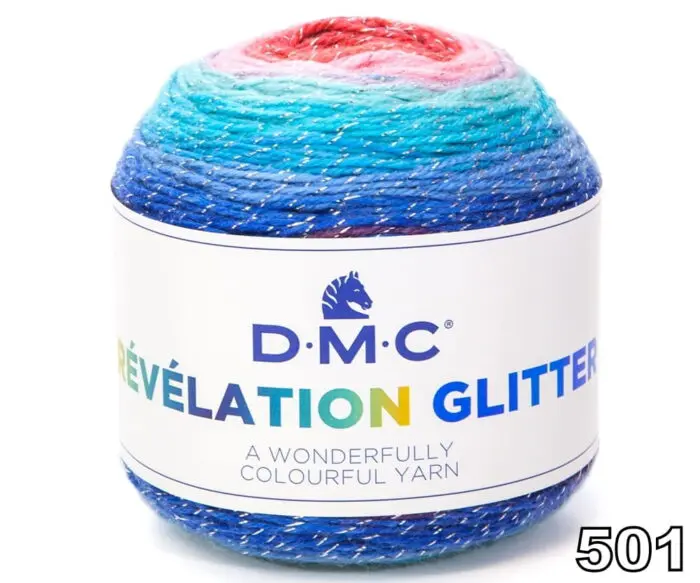 Włóczka DMC REVELATION GLITTER 150g/520m - akryl + wełna + nitka metalizowana