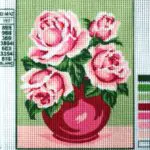 Kanwa z nadrukiem RÓŻE (3239)