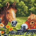 Kanwa z nadrukiem KONIE (6235)